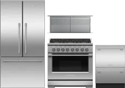 4 Piece Package Includes Refrigerator, Range, Hood And Dishwasher